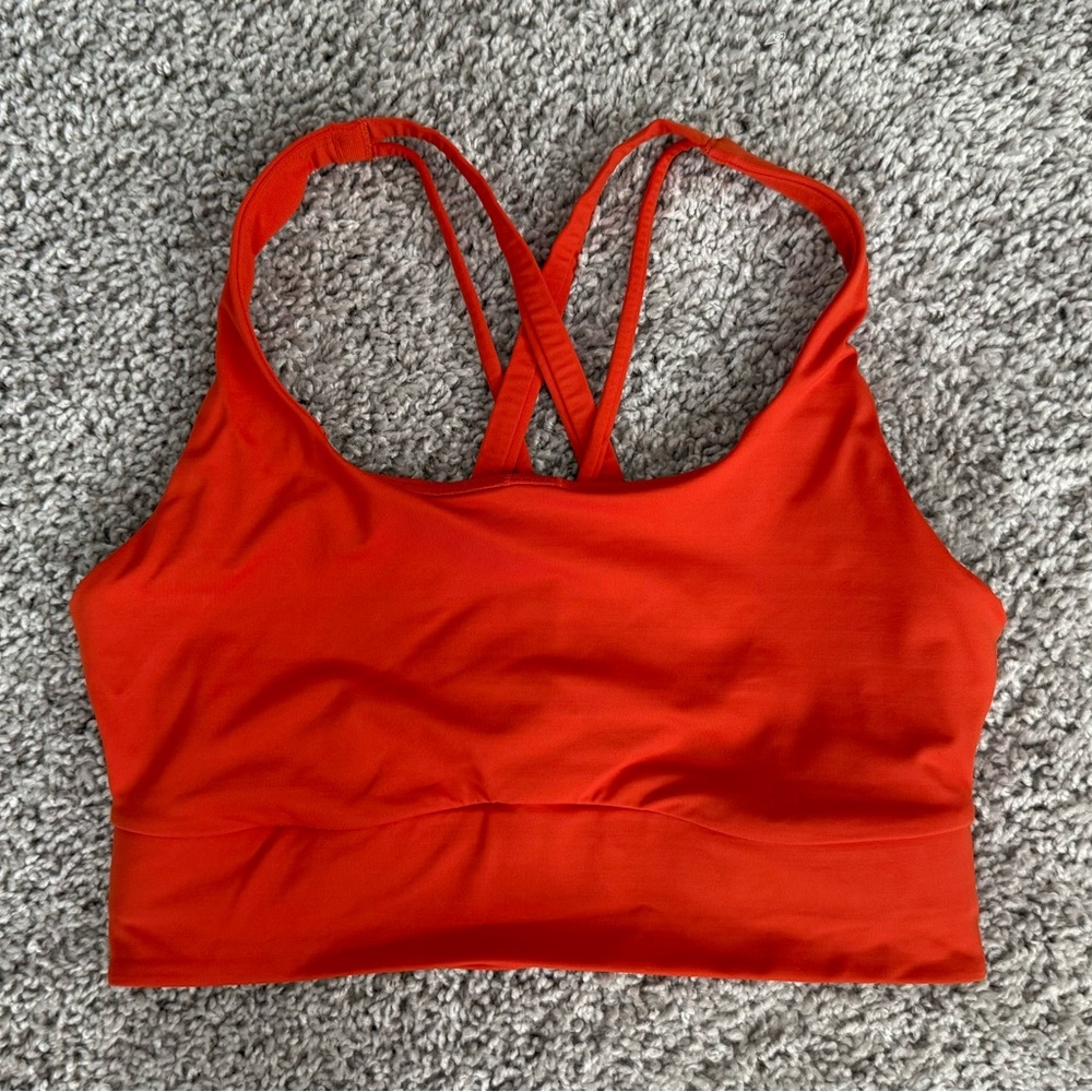 Lululemon - sunburst orange energy longline bra *evolve, size S